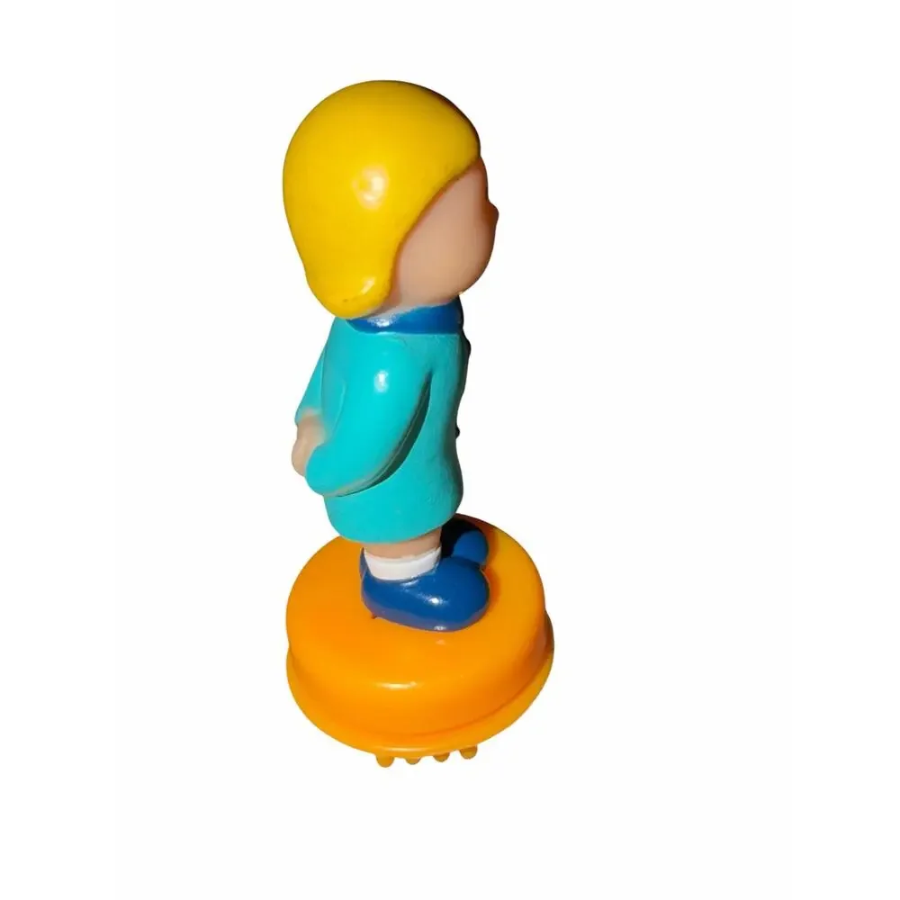 Vintage Battat Bristle Block Blonde Girl Figure Blue Dress Replacement Toy‎